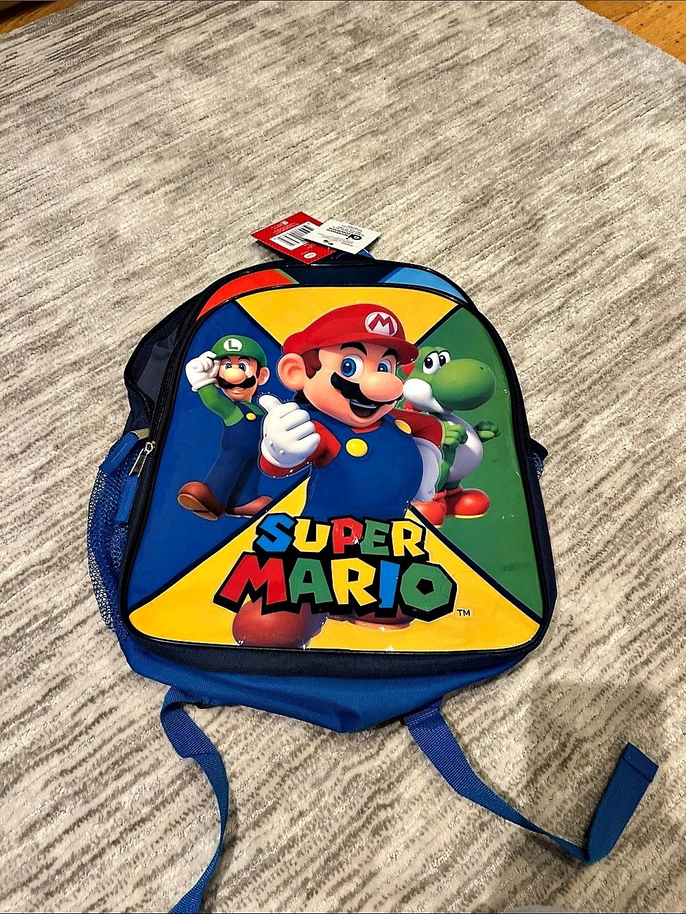 Nintendo Super Mario Game Time 16 Inch Backpack Blue & Red